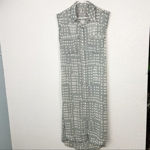 Free People Polka Dot Button Down Dress Small